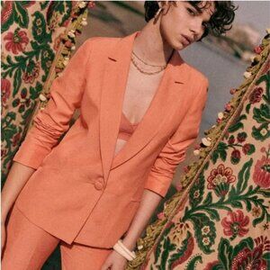 SEZANE Gracie Relaxed Linen Blazer